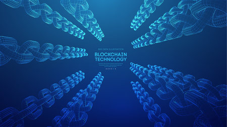 Blockchain digital technology. Big data vector background. Cryptocurrency technology vector background.のイラスト素材