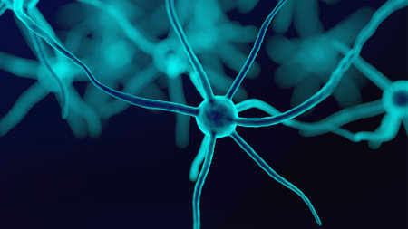 Neurons brain cell medical background.の写真素材