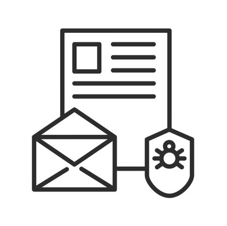 Mail security line icon electronic safetyのイラスト素材