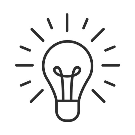 Lamp line icon. Lightbulb outline pictogramのイラスト素材