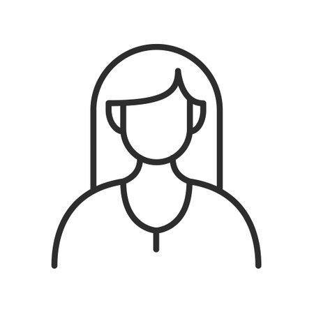 Woman line icon. Vector female avatarのイラスト素材