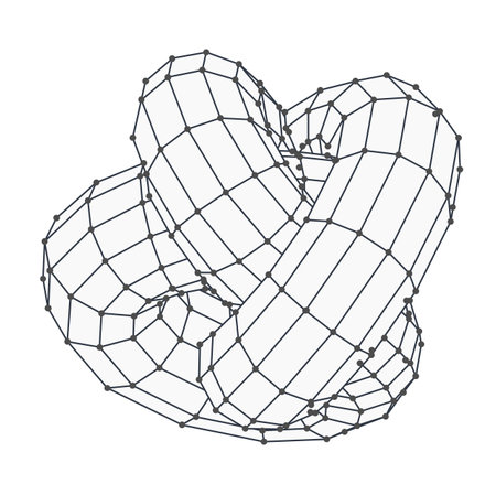 Torus tech chain link. Geometric background big data.のイラスト素材