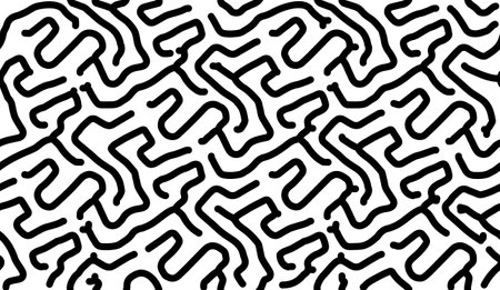 Black and white seamless wavy lines patternのイラスト素材
