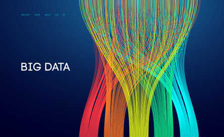 Data sorting technology background. Digital concept data science. Data flow futuristic backgroundのイラスト素材