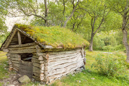Old abandoned shed for hay storageの写真素材