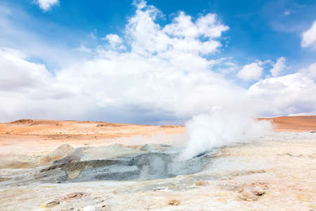 Geyser field Sol de Manana, Boliviaの写真素材