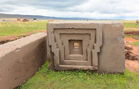 Megalithic stone in the complex Puma Punku, Bolivia の写真素材