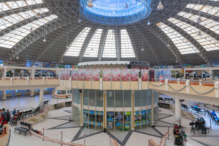 POTOSI, BOLIVIA - JANUARY 08, 2013: Interior of modern bus terminal called new bus terminal Nueva Terminal de buses on January 08, 2013 in Potosi, Boliviaのeditorial素材