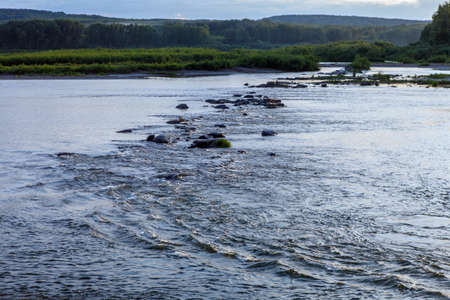 wild rough river, siberiaの写真素材