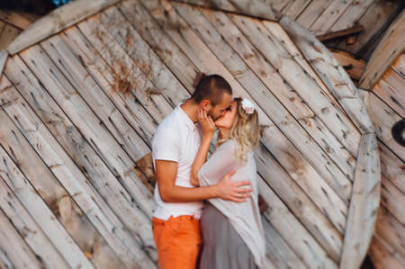 Couple of pregnant woman and her husbandの写真素材