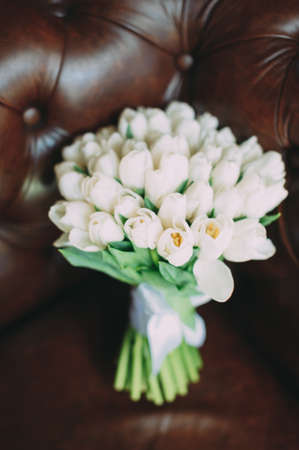 beautiful wedding bridal bouquet of different flowersの写真素材