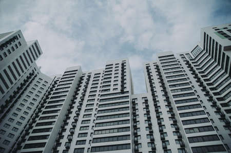 high multistory building against the blue skyの写真素材