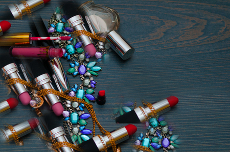 Beautiful stitch image. Background for cosmetics. Style, fashion, beauty.の写真素材