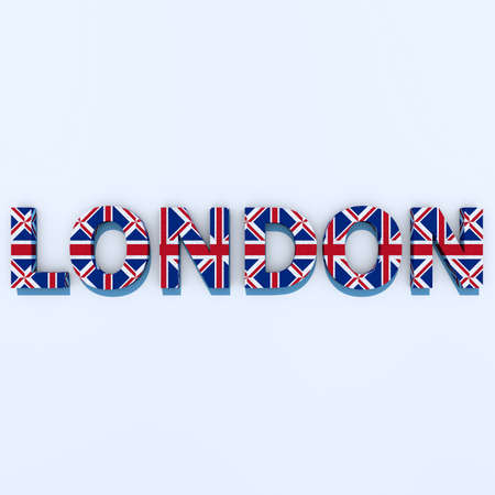 London text isolated on white backgroundの写真素材