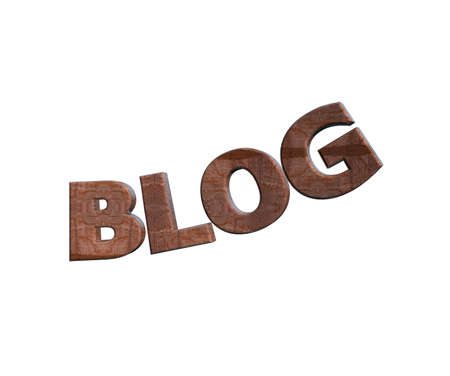 Blog text isolated on white background
