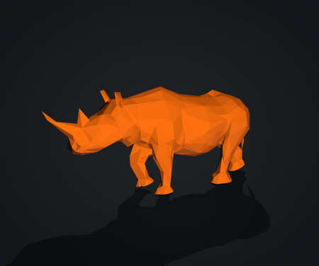 Rhinoceros low poly の写真素材