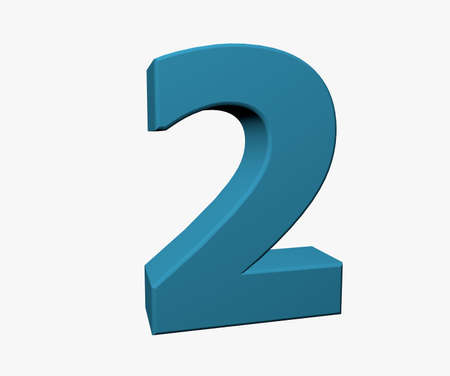 Number 2 on white background