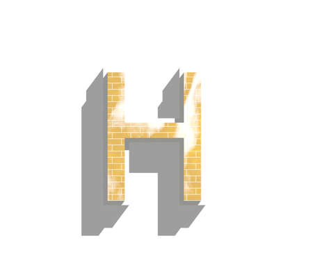 Letter H isolated on white backgroundの写真素材