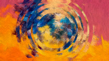 Abstract Colorful Geometrical Artwork,Abstract Graphical Art Background Texture,Modern Conceptual Art,Synthwave Aesthetic Poster Print,3D Renderingの写真素材