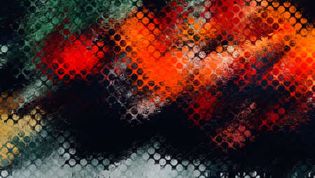 Abstract Colorful Geometrical Artwork,Abstract Graphical Art Background Texture,Modern Conceptual Art,Synthwave Aesthetic Poster Print,3D Renderingの写真素材