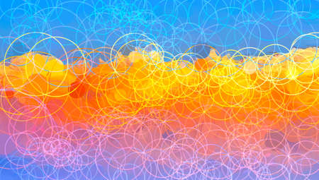 Abstract Colorful Geometrical Artwork, Abstract Graphical Art Background Texture, Modern Conceptual Art, Synthwave Aesthetic Poster Print, 3D Rendering, 3D Illustrationの写真素材