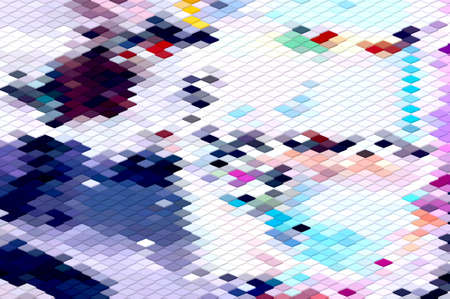 Abstract Colorful Geometrical Artwork, Abstract Graphical Art Background Texture, Modern Conceptual Art, Synthwave Aesthetic Poster Print, 3D Rendering, 3D Illustrationの写真素材