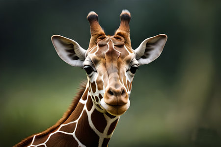 Portrait of a Giraffe (Giraffa camelopardalis)の素材