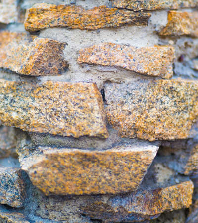 Old Stone Road or Pavement Closeup. Granite Sidewalk with Moss.の写真素材