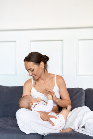 Tender Moment of Breastfeedingの写真素材