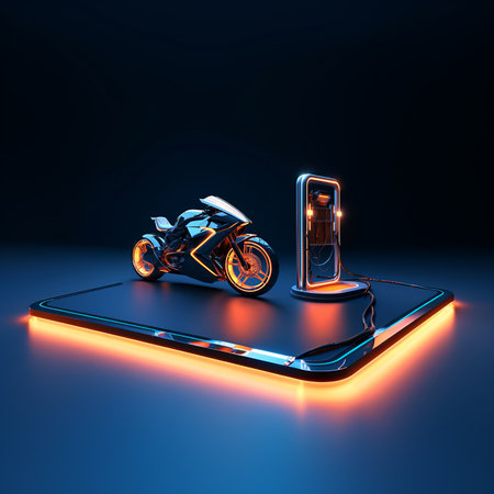 Remote contactless charging of electric motorcycles with digital technologies.の素材