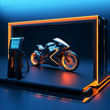 Contactless charging of electric motorcycles with digital technologies.の素材
