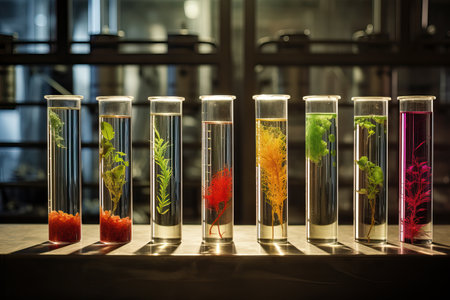 Algae in test tubes.の素材