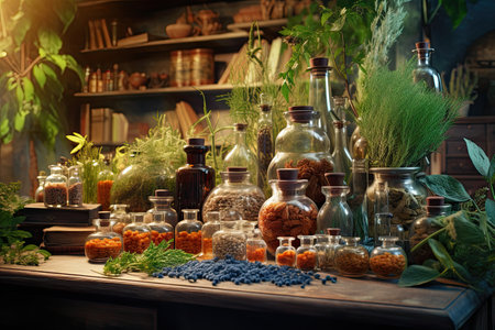 A small shop of homeopathic medicines.の素材
