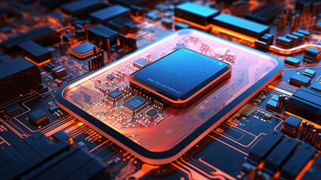 Motherboard digital chip.の素材