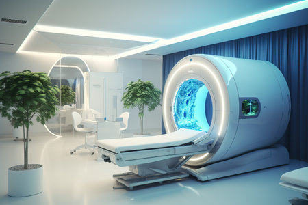 MRI diagnostic room as an essential component of a modern clinic. Room for modern diagnostics using Magnetic resonance imaging.の素材