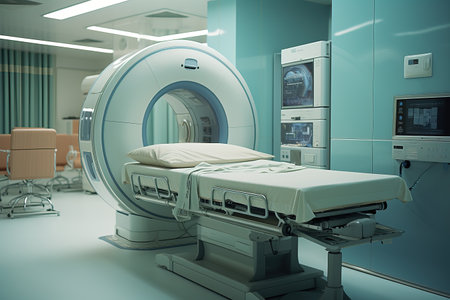 Room for modern diagnostics using Magnetic resonance imaging. MRI diagnostic room as an essential component of a modern clinic.の素材