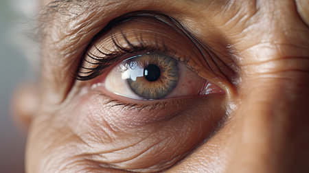 The strength in these eyes serves as a testament to the power of healthy vision, inspiring us to prioritize eye care no matter our age.の素材