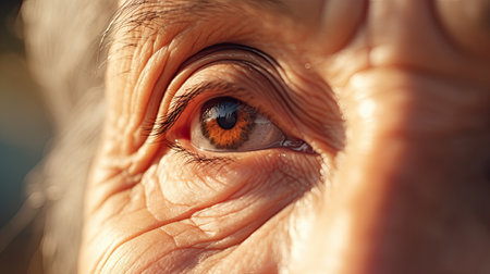 The lines of time around these eyes serve as a reminder to prioritize eye health, ensuring that the world remains vivid and vibrant.の素材