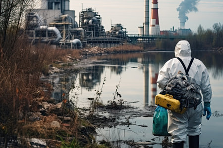 Pollution control to improve the operation of wastewater treatment plants in modern factories and enterprises.の素材