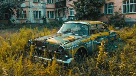 World without people. Silence reigns supreme as natures wild embrace engulfs the remnants of human civilization.の素材