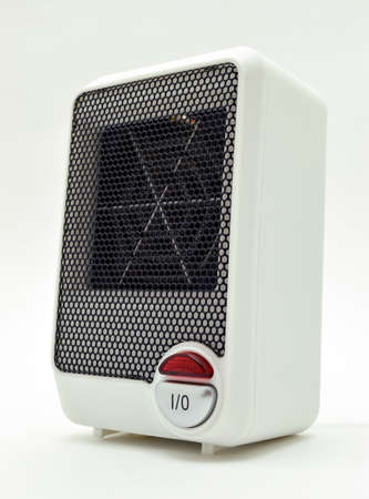 White electric heater - isolated on white backgroundの写真素材