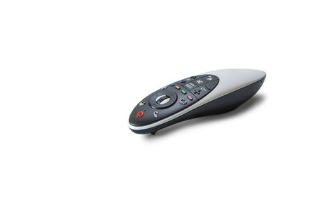 remote control from the TV on a white background. copyspace.