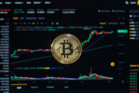 bitcoin cryptocurrency value new high bull. Crypto prices rise up positive.