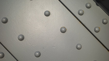 background of Powerful metal construction with rivets.