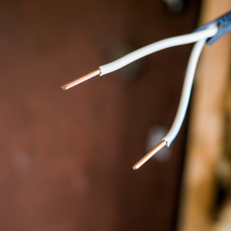 bare copper wires of an electric cable. close-upの写真素材
