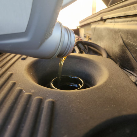 Refilling vehicle motor service close-upの写真素材