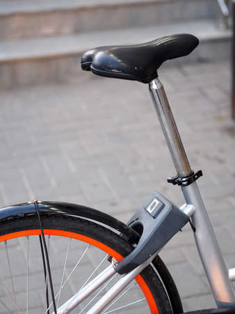 bicycle lock with control via a mobile application with a quar codeの写真素材