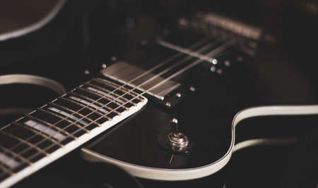 Electric guitar closeup. Rock music conceptの写真素材