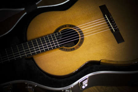 Classical guitar close-upの写真素材