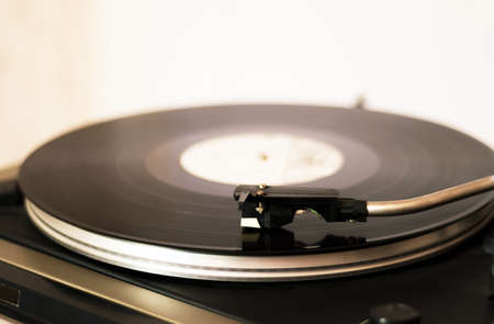 Old vinyl record player, vintage music conceptの写真素材